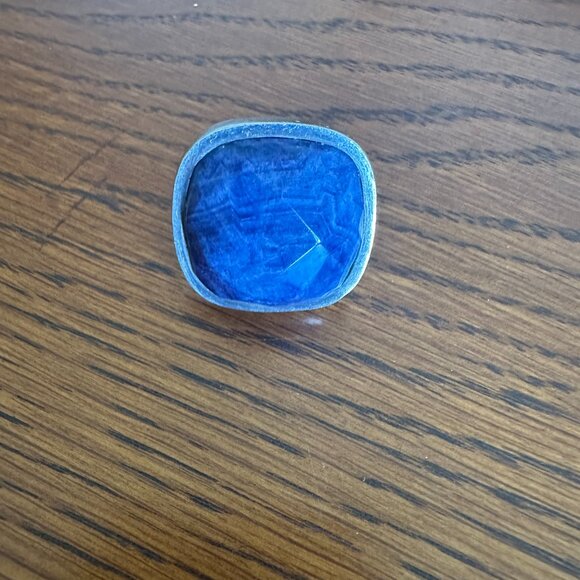 Beautiful Sterling Silver and Sodalite Stone Ring from Ilaria Peru - Adjustable - Picture 4 of 6